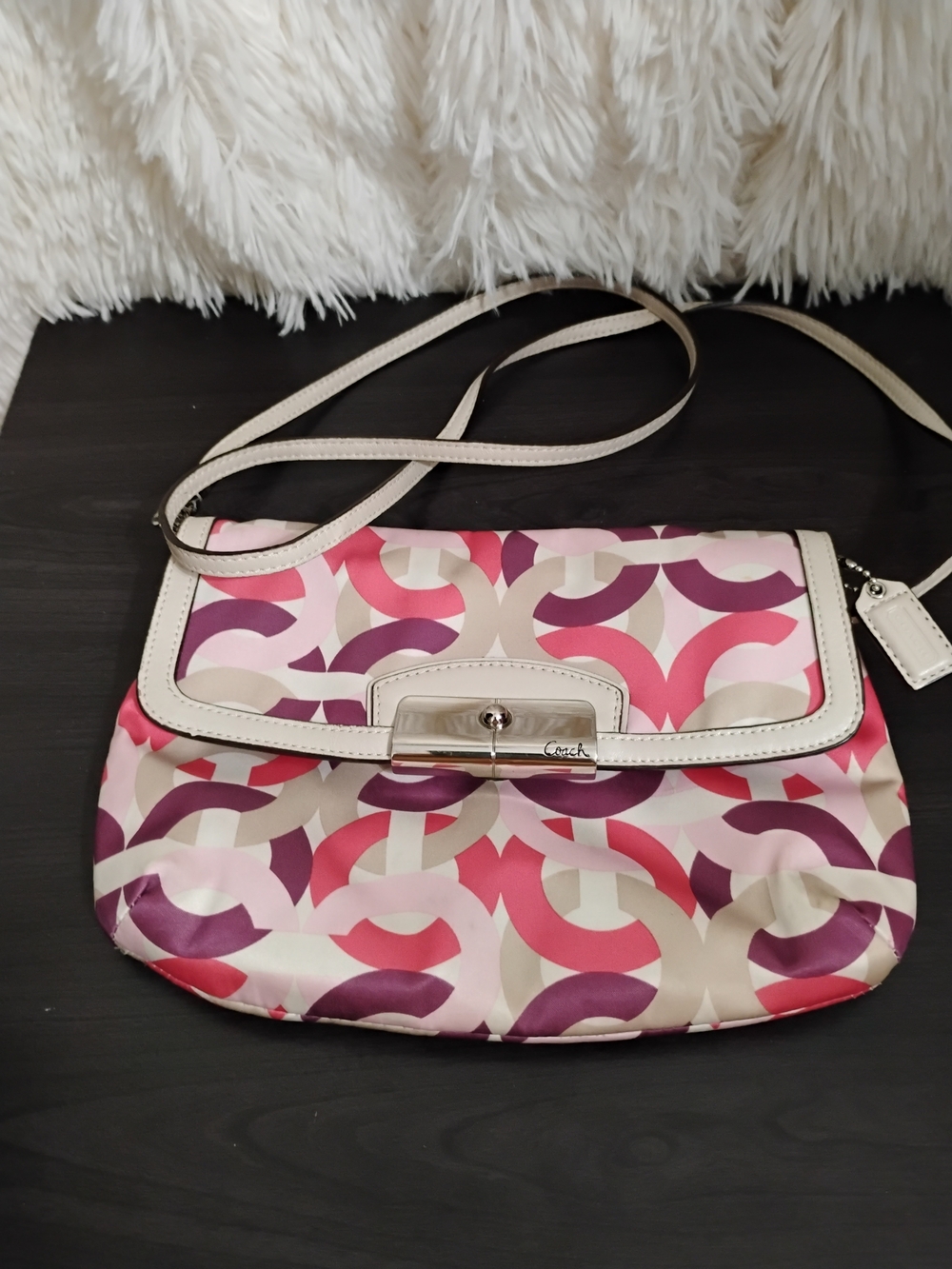 Coach Kristin Pink Multi Signature Crossbody Bag